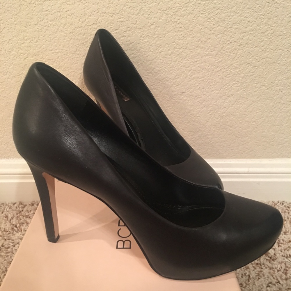 BCBG Black Leather Pumps